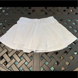 White performance athletic skort for girls